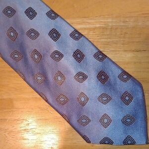 SETAZONE Elegant Blue and Brown Patterned Men's Tie